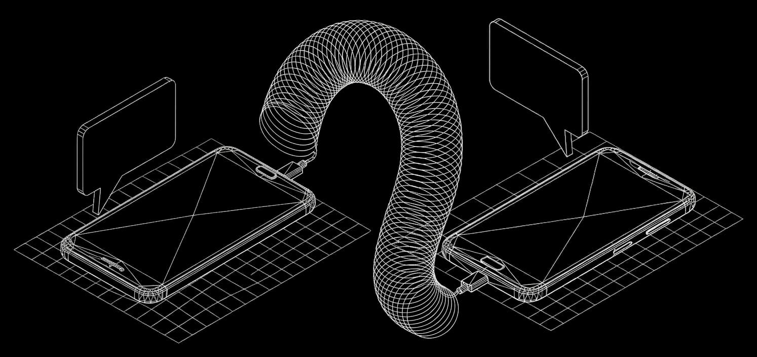 Isometric wireframe for Call transfer