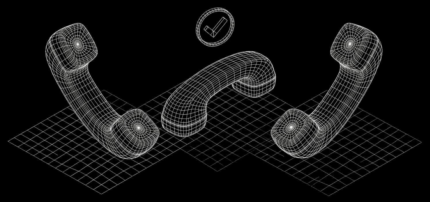 Isometric wireframe for Phone numbers