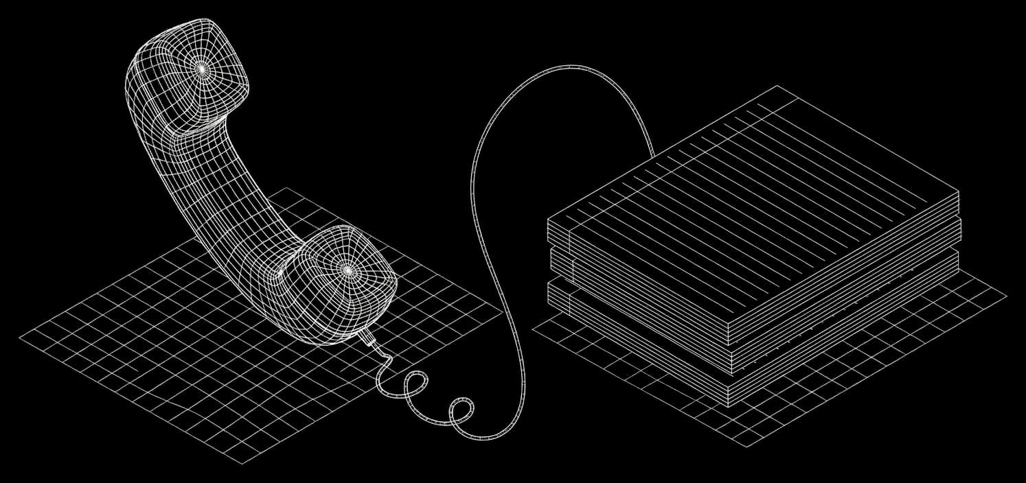 Isometric wireframe for Post-call analysis
