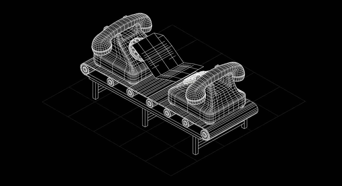 Isometric wireframe icon for Context Forwarding