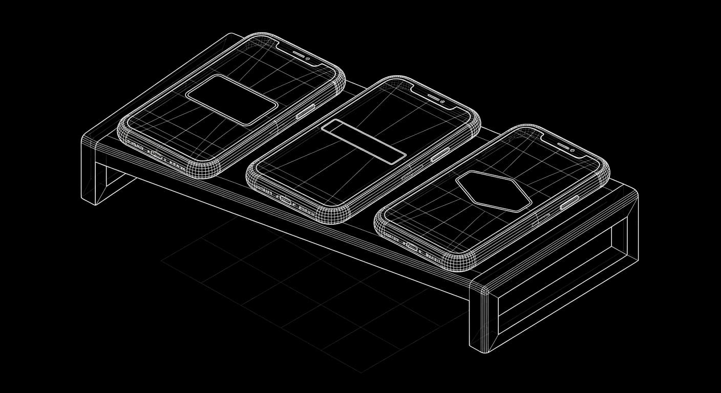 Isometric wireframe icon for Number Management
