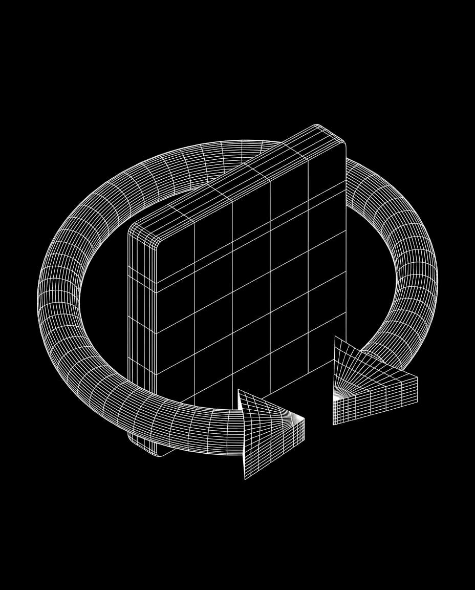Isometric wireframe icon for Delivery Rescheduling