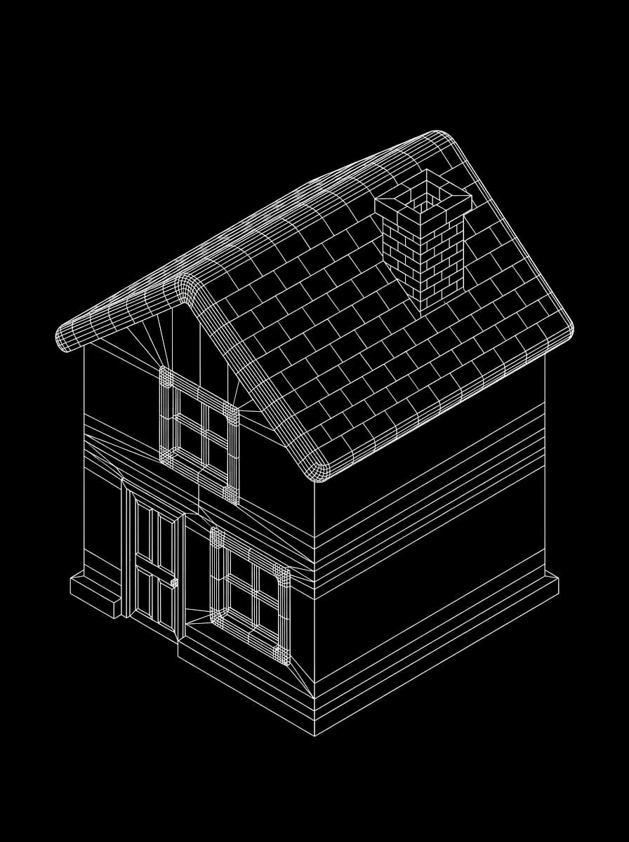 Isometric wireframe icon for Store Information