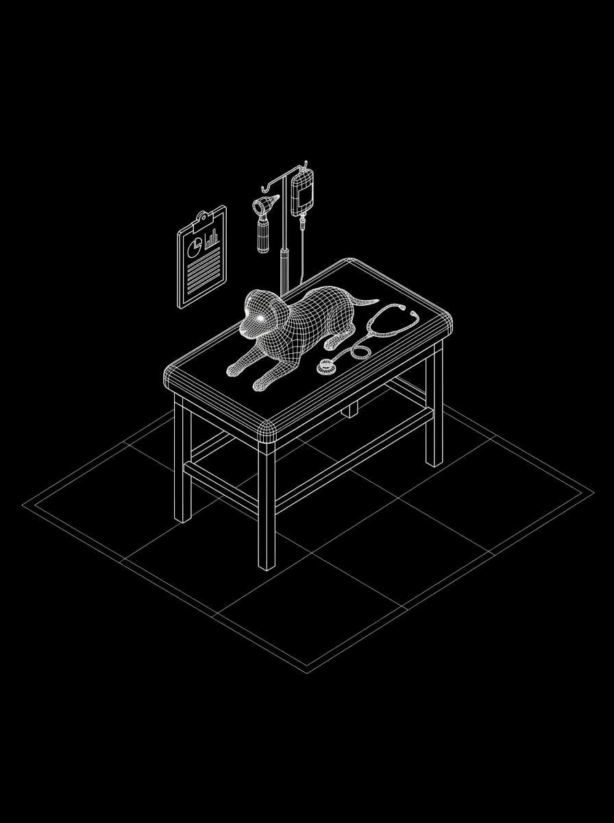 Isometric wireframe icon for After-Hours Triage