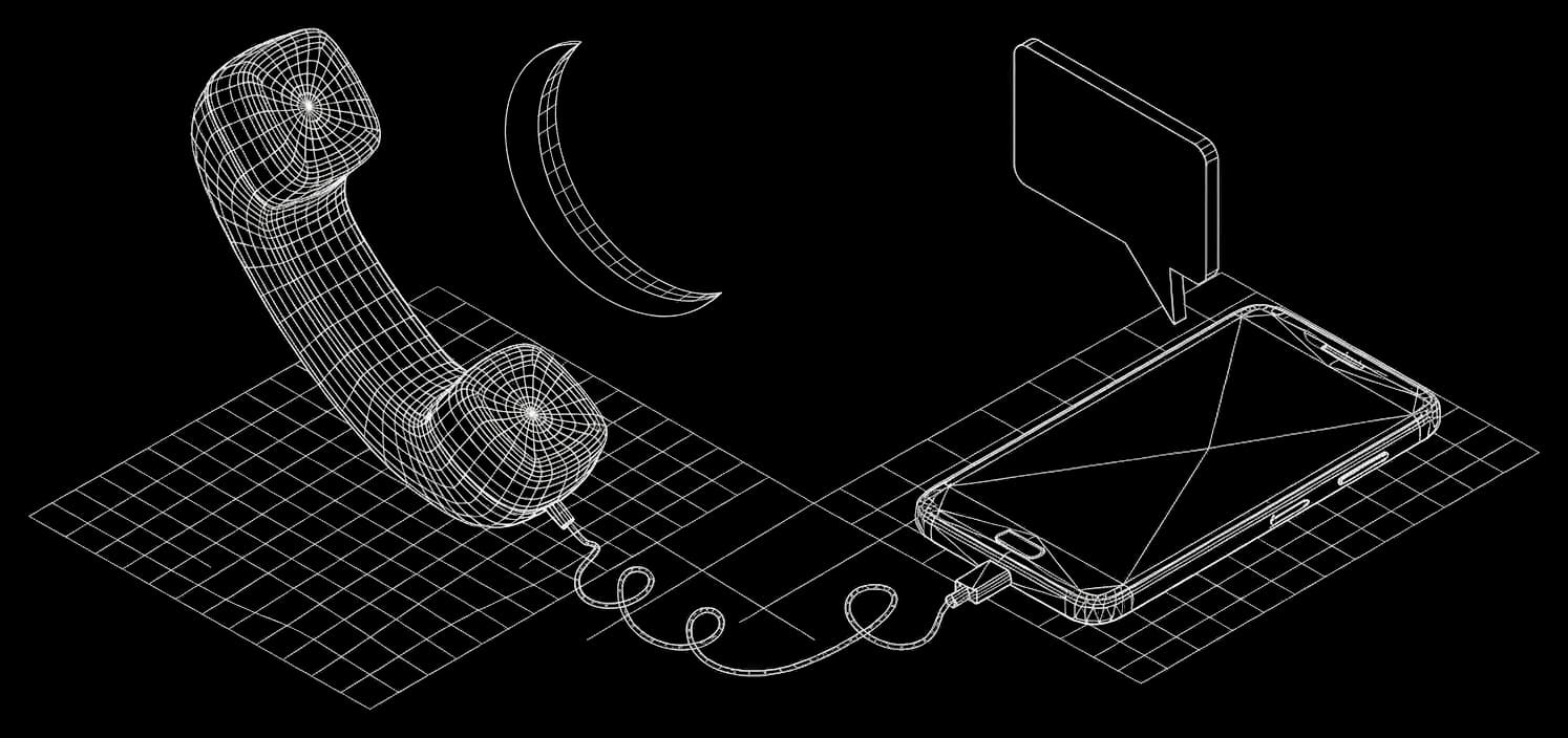 Isometric wireframe for After-hours answering