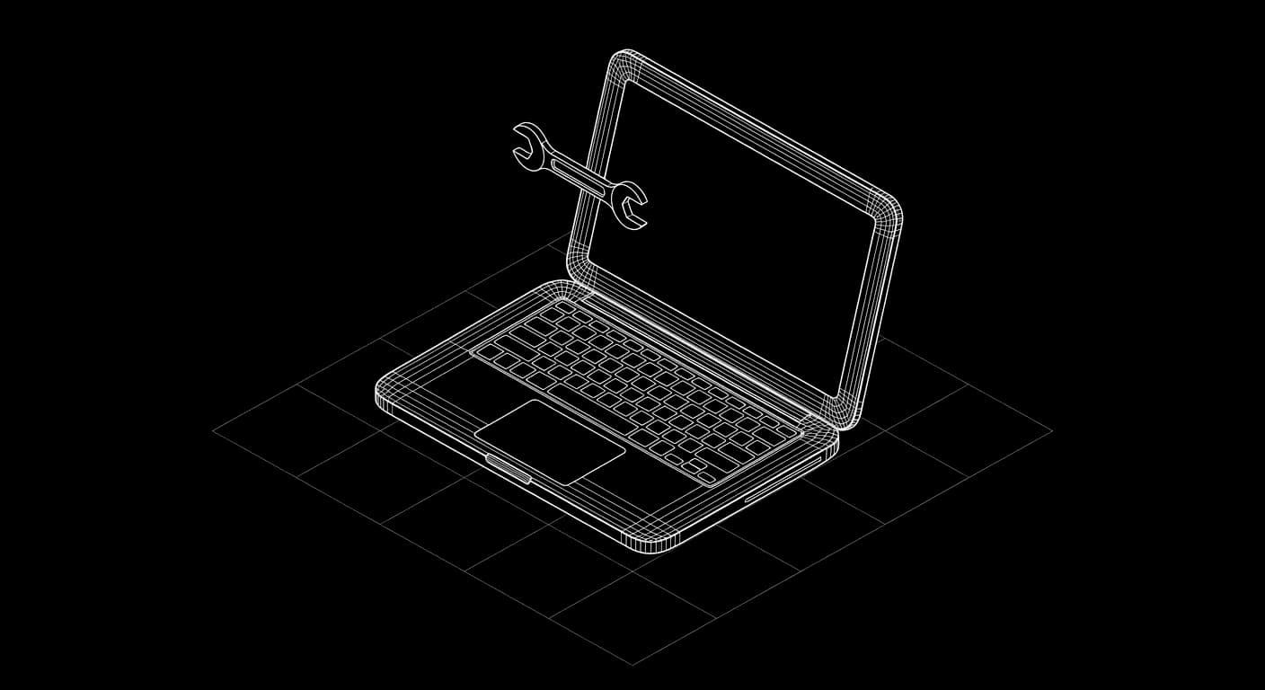 Isometric wireframe for IT helpdesk